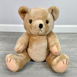 Vintage FH Taylor Teddy Bear Blaydon On Tyne Cream Jointed Plush Stuffed Animal